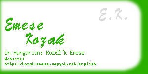 emese kozak business card